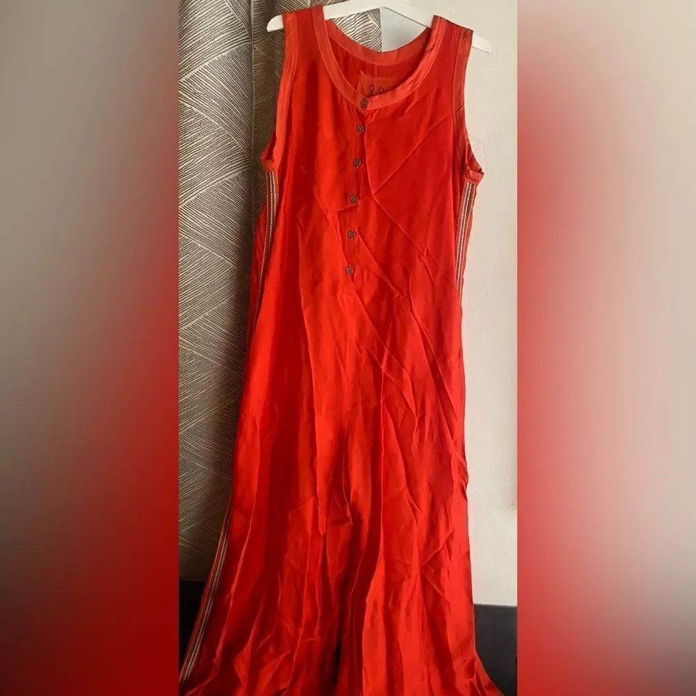 Johnny Was Sleeveless Jumpsuit Women’s Orange Pockets Oversized Sz Small